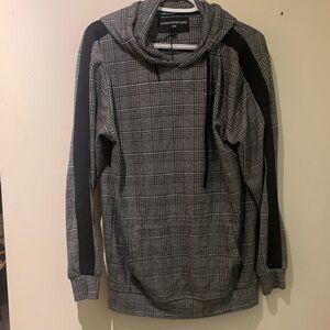 Goodfellow & Co Black and Gray Checkered Hoodie